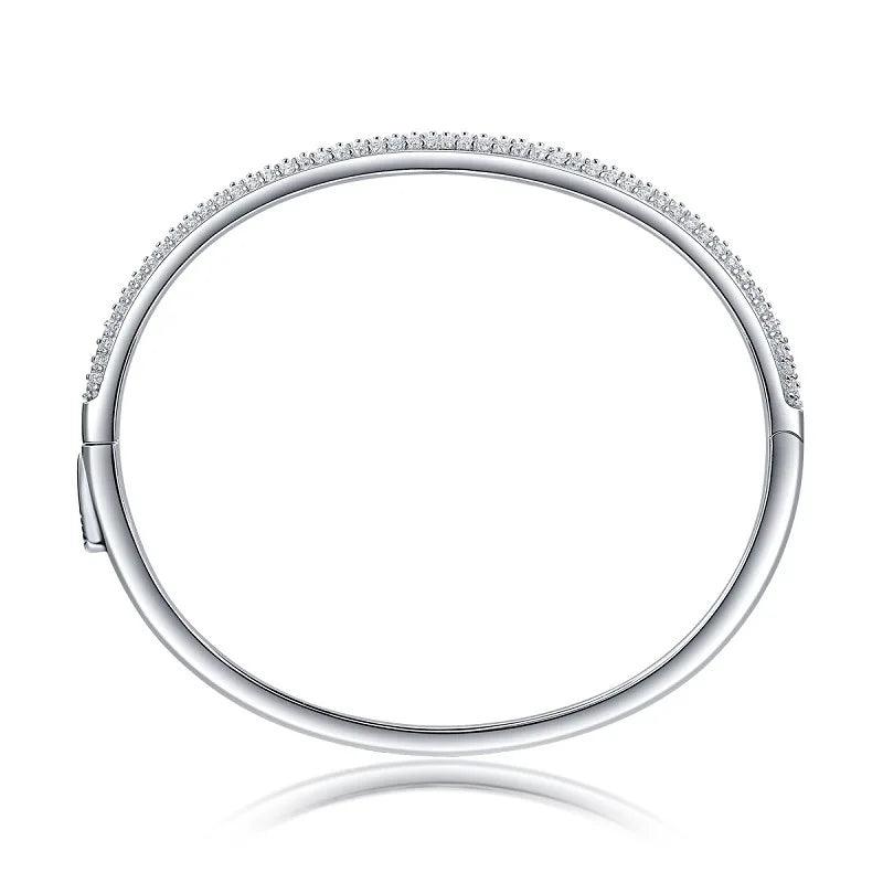 צמיד קשיח חצי משובץ 2.3 קראט - Makeda Jewelry