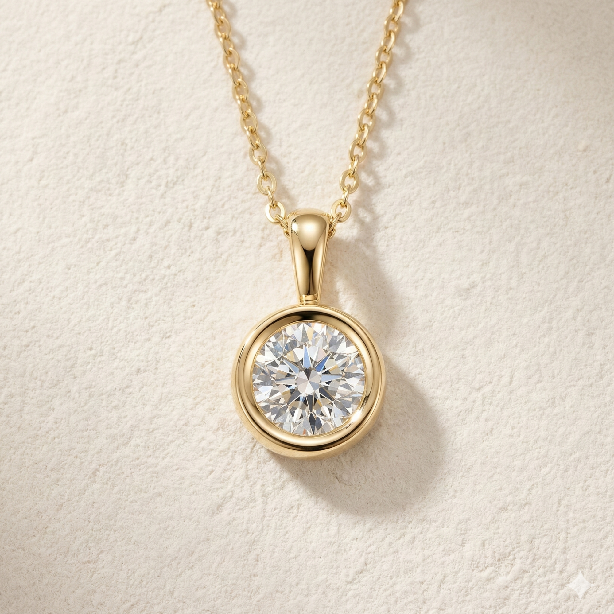 שרשרת תליון עגול מואסנייט 2 קראט