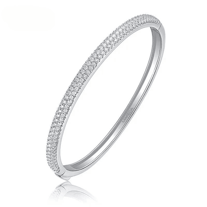 צמיד קשיח חצי משובץ 2.3 קראט - Makeda Jewelry