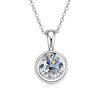 שרשרת תליון עגול 2 קראט - Makeda Jewelry