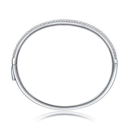 צמיד קשיח חצי משובץ 2.3 קראט - Makeda Jewelry