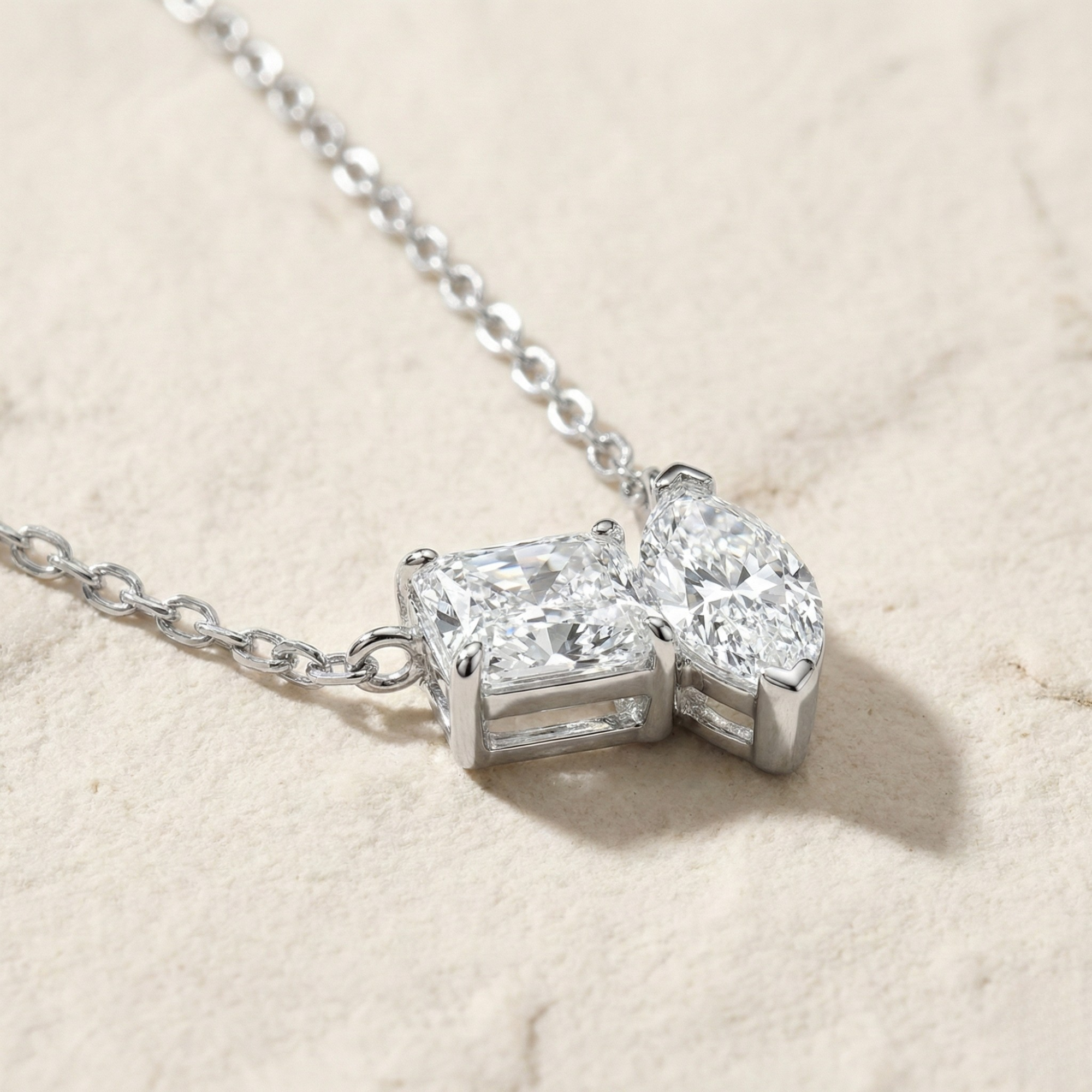 שרשרת מואסנייט 3 קראט מרקיזה ורדיאנט