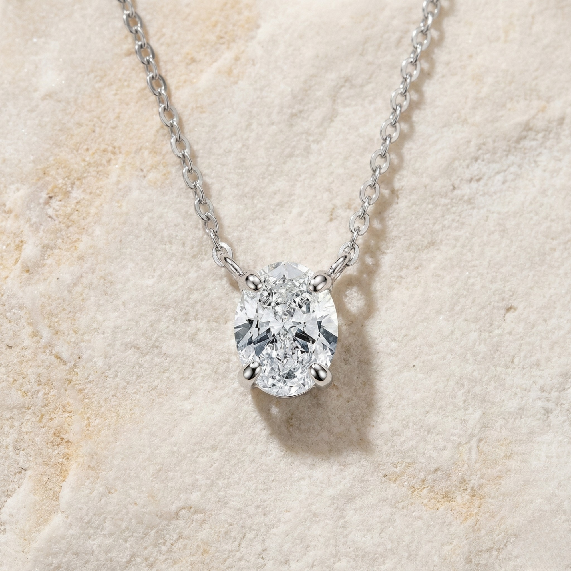 שרשרת מואסנייט אובל 2 קראט